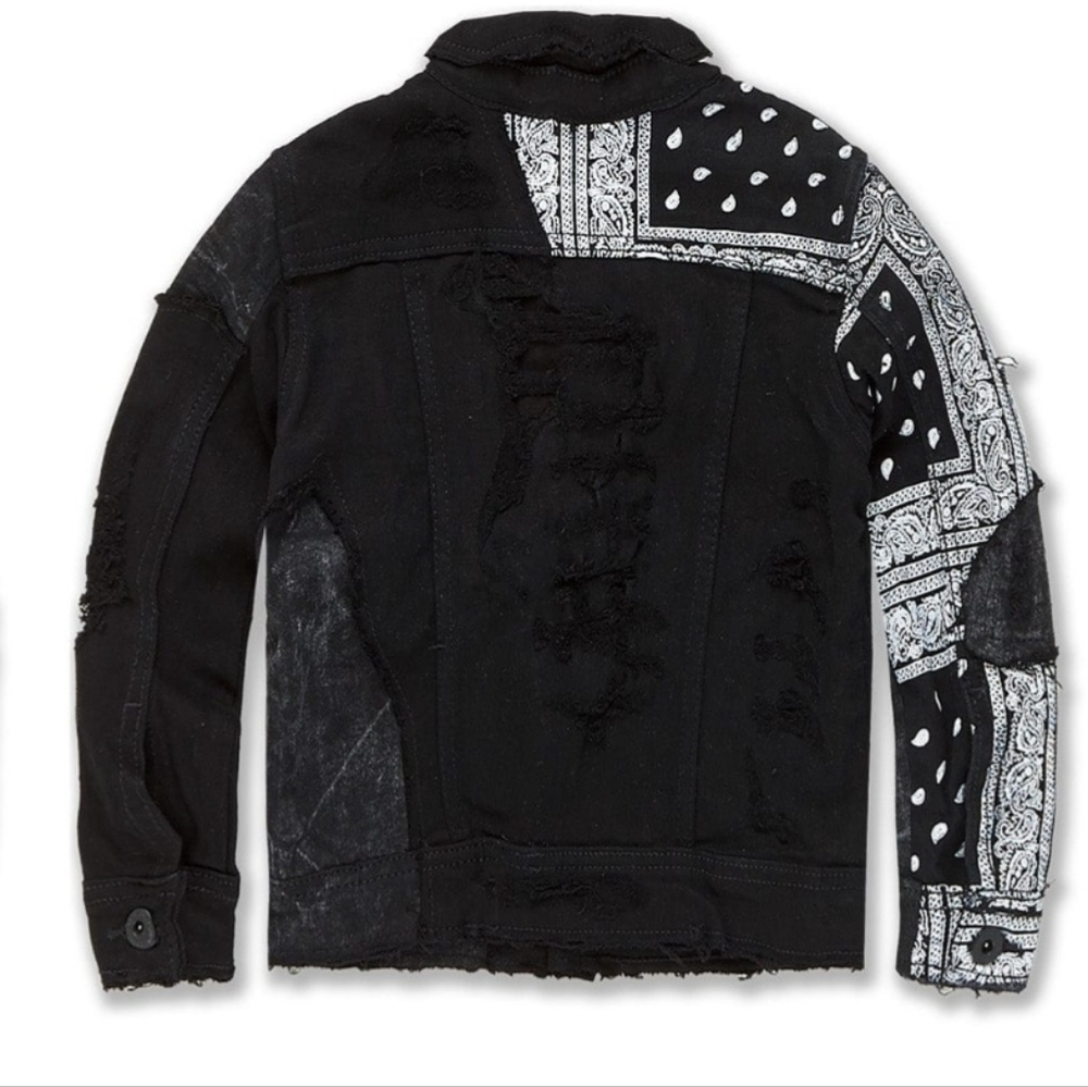 Jordan Craig Black Paisley Jean Jacket